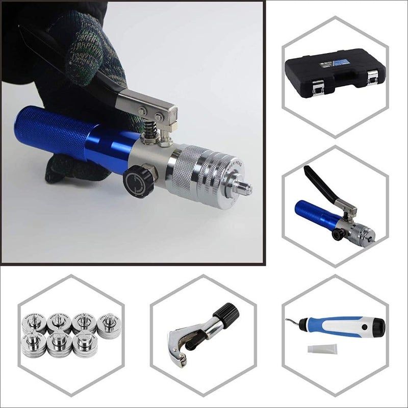 iGeelee Copper Tube Expander Hydraulic Tube Swaging & Expanding Tool Kit Range 3/8" to 11/8" with 7 Heads Kit_iGeelee (IG-300A) - Image 5